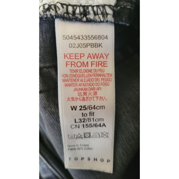 Topshop Black Washed Denim Jeans - Picture 4 of 4